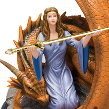 Load image into Gallery viewer, The Bradford Exchange Anne Stokes The Truth Dragon Sculpture Hand Cast and Handpainted with Removable 22 Carat Gold Plated Sword of Truth 9&quot;-Inches - RCE Global Solutions
