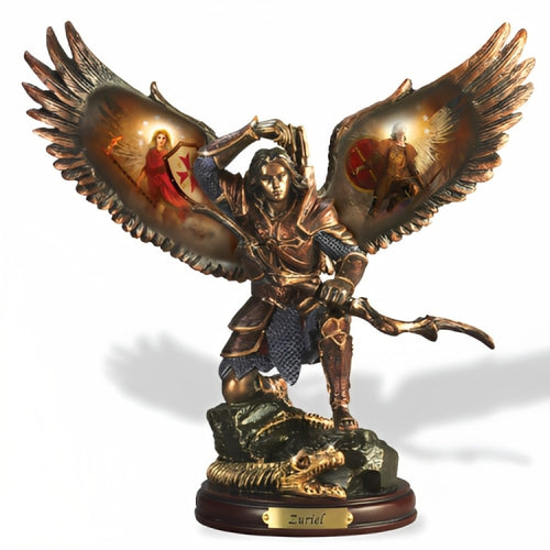 The Bradford Exchange Zuriel: Rock of God Issue #15 Archangels of Light Bronze Sculpture Collection by Howard David Johnson 10-inches