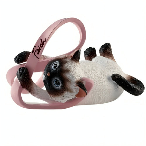 The Hamilton Collection Ribbons of Purr-fect Hope Collection Issue #6: Fur Ever Faithful Cat Lovers Handcrafted Resin Kitten Collectible With Pink Ribbon Inspirational Sentiment Breast Cancer Donation Tribute Figurine 2 1/2-inches - RCE Global Solutions
