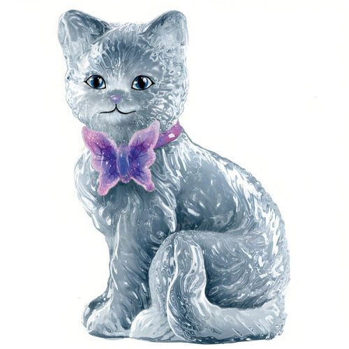 The Bradford Exchange Flutter Kitten Crystal Figurine with Art Glass Butterfly Collectible Handcrafted with Genuine Crystal and Glitter Accents Adorable Kitten and Butterfly Figurine Issue #3 Limited Edition Cat Lovers Gift 4.5-inches - RCE Global Solutions