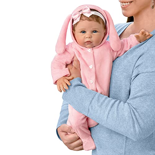 The Ashton - Drake Galleries Hopped Into My Heart Lifelike So Truly Real® Baby Girl Doll in Bunny Outfit Weighted Fully Poseable with Soft  RealTouch® Vinyl Skin by Doll Artist Linda Murray 19