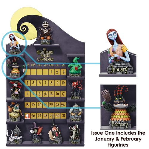 The Bradford Exchange Disney Nightmare Before Christmas Perpetual Calendar Figurine Set of 2 JANUARY & FEBRUARY Issue #1 - RCE Global Solutions