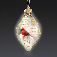 Load image into Gallery viewer, The Bradford Exchange Messengers From Heaven Illuminated Cardinal Art Hand-blown Glass Ornament by James Hautman 5.5-inches - RCE Global Solutions
