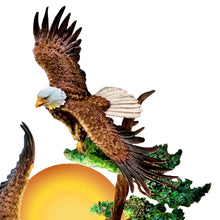 Load image into Gallery viewer, The Bradford Exchange Soaring Sunrise Eagle Wall Décor Illuminated Cold-Cast Bronze Sculptures with Hand-Painted Details and Frosted Art Glass Sun Wireless LED Wall Sconce 20-inches - RCE Global Solutions

