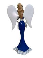 Load image into Gallery viewer, The Hamilton Collection Protection for a Peaceful Passage Figurine Angels of Blue Willow Collection Issue #3 Blue Willow Love Story Depiction and Masterfully Crafted Sculpture with Cobalt Blue Motif and High-Gloss Finish 7.25-inches - RCE Global Solutions
