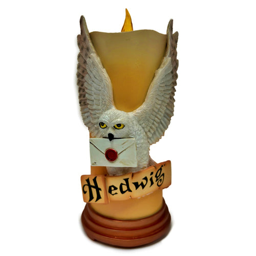 The Bradford Exchange Hedwig HARRY POTTER™ HOGWARTS House Candle Collection Issue # 7 High-Relief Sculpted LED Flameless Candles with House Mascots and Colors Remote-Controlled Illumination Magic (Included with Issue One) 7" H x 3.5" D