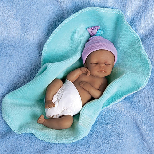 The Ashton-Drake Galleries Bundle Babies Baby African American Black Doll Collection Issue #2: Bundle of Joy Miniature Lifelike Collectible Dolls by Sherry Rawn 4-Inches