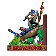 Load image into Gallery viewer, The Bradford Exchange 30th Anniversary Disney The Lion King Bookend Collection Issue #1 Zazu and Rafiki Handcrafted Resin Bookends with Intricate Sculptural Details 5-inches
