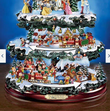 Load image into Gallery viewer, The Bradford Exchange Wonderful World Of Disney Ultimate 75 Character Tabletop Christmas Tree Decoration Mickey Cinderella Pooh and More 10 Scenes 20 Led Lights 4 Tiers of Movement and Music 16-Inches
