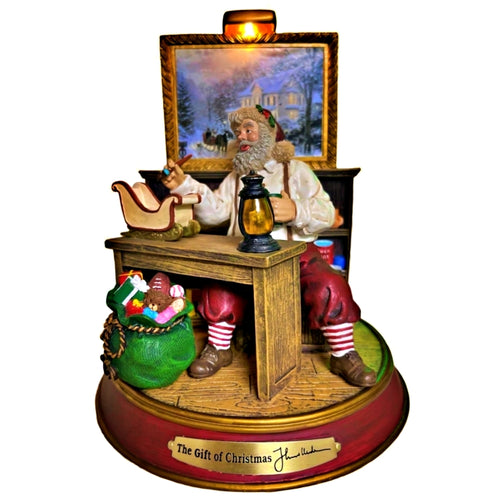 The Bradford Exchange Gift Of Christmas Santa Claus Light Up the Holidays Illuminated Sculpture Collection Issue #3 by Thomas Kinkade 8.25-inches