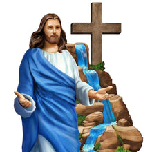 Load image into Gallery viewer, The Bradford Exchange The Good Shepherd Light of Faith Illuminated Sculpture Handcrafted Religious Home Décor with Crystalline Water Feature 12-inches - RCE Global Solutions

