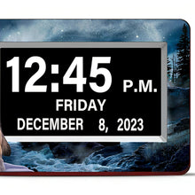 Load image into Gallery viewer, The Bradford Exchange Always Alert Wolf Art LED Clock High-Contrast LED Screen Hand-Applied Artwork with USB Charging Port and Versatile Mounting Options by Al Agnew 9.5&quot; W x 7&quot; H-inches - RCE Global Solutions
