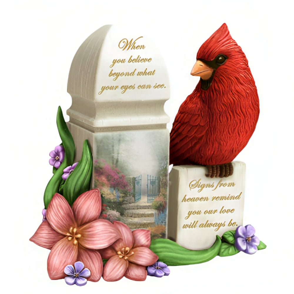 The Hamilton Collection A Love Beyond Measure Cardinal Figurine Handcrafted Sculpted Keepsake with Sentiment and Glitter Accents A Heartwarming Tribute to Cherish Memories from Our Love Is Eternal Collection Issue #2 by Thomas Kinkade 5-inches - RCE Global Solutions