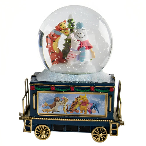 The Bradford Exchange Disney’s Wonderland Express Miniature Snow Globe Collection Issue #4: Winnie the Pooh 'Hunny Of A Holiday' Handcrafted Snow Globe Train with Music 3 to 4.5-Inches