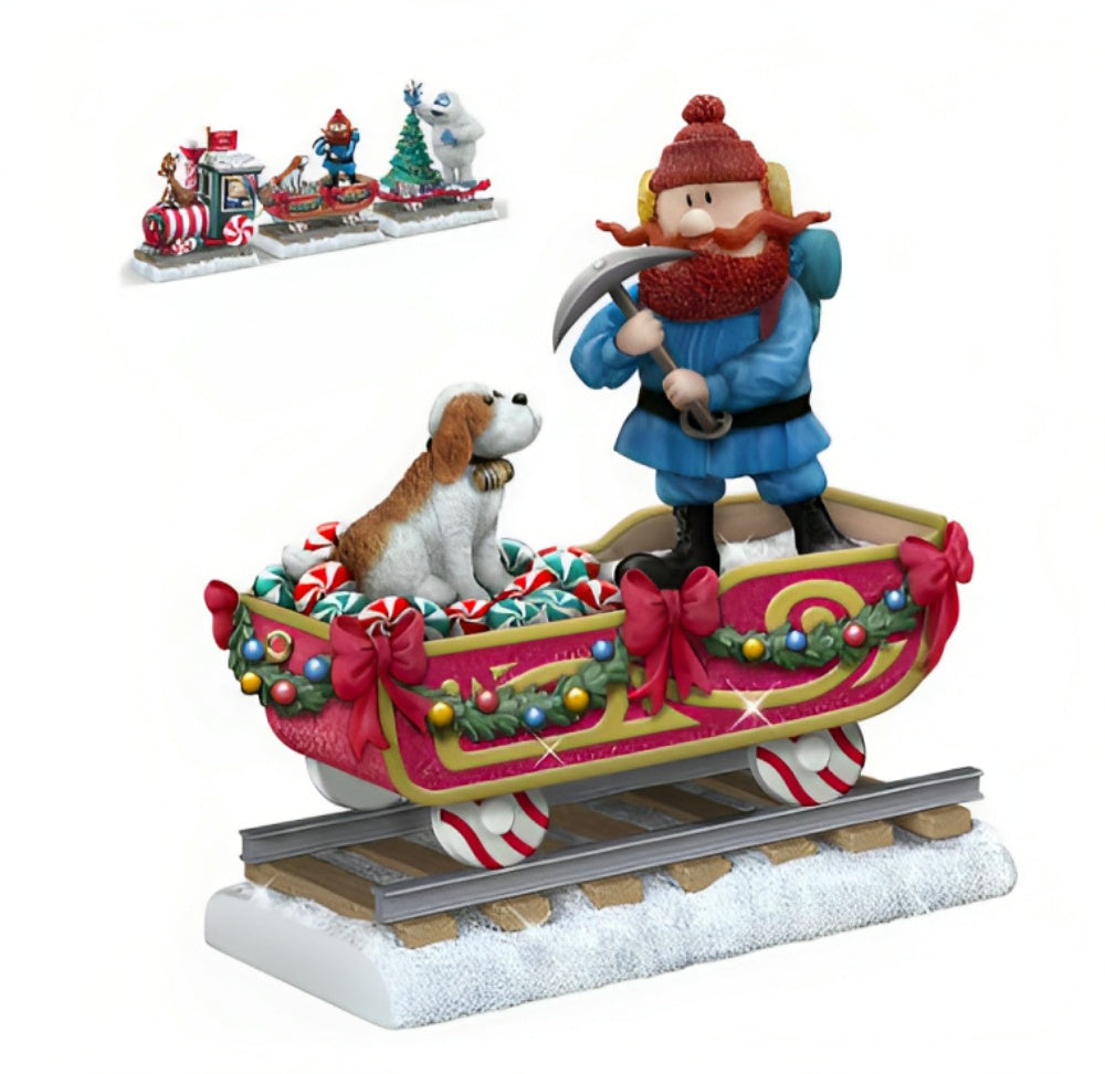 The Bradford Exchange Hop Aboard Maties Lighting The Holiday Path All Aboard The Rudolph® Express Collection Issue #2 A Delightful Celebration of Christmas Cheer Handcrafted & Hand Painted Christmas Decoration 4.5-inches - RCE Global Solutions