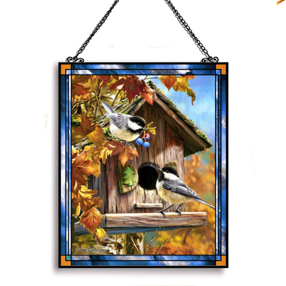 The Bradford Exchange Splendid Songbirds Suncatcher Collection Issue #4: 'Songbird Suncatcher' A Symphony of Colorful Elegance for Your Windows Stained Glass Artistry by Dona Gelsinger 7.5-inches - RCE Global Solutions