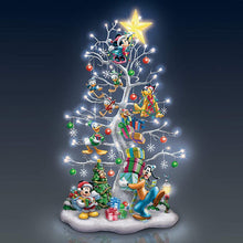 Load image into Gallery viewer, The Bradford Exchange Magic of Disney Pre-Lit Tabletop Glitter Christmas Tree Decoration Mickey Minnie Goofy Pluto Donald Duck and More 13&quot;-Inches - RCE Global Solutions
