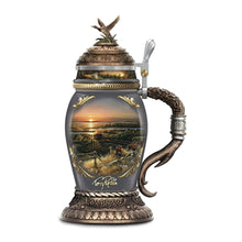 Load image into Gallery viewer, The Bradford Exchange Terry Redlin Simple Pleasures Stein Handcrafted Heirloom Porcelain Collectible Celebrating Terry Redlin&#39;s Beloved Images Vivid Color and Detail Bronzed Mallard Sculpture Bas-Relief Copper Gold and Bronze Metallic Accents 11.5-inches - RCE Global Solutions
