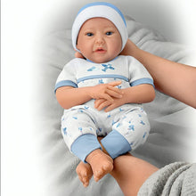 Load image into Gallery viewer, The Ashton-Drake Galleries New to The Crew Baby Doll, 17.5 Inch Collector&#39;s Edition, Silicone with Cloth Body, Michelle Fagen Design (Blue) - RCE Global Solutions
