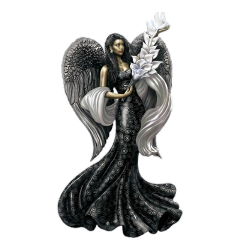 The Hamilton Collection Shimmering Heavenly Glory Angel Figurine Handcrafted Hand-painted with Rich Palette Silvery by Keith Mallett 7-inches - RCE Global Solutions