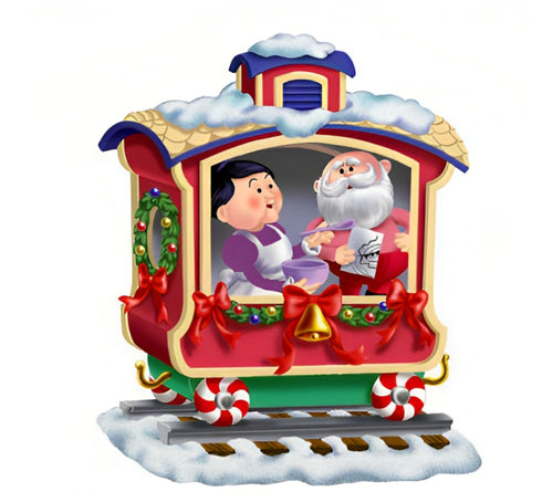 The Bradford Exchange Whoever Heard Of A Skinny Lighting The Holiday Path All Aboard The Rudolph® Express Collection Issue #4 A Delightful Celebration of Christmas Cheer Handcrafted & Hand Painted Christmas Decoration 4.5-inches