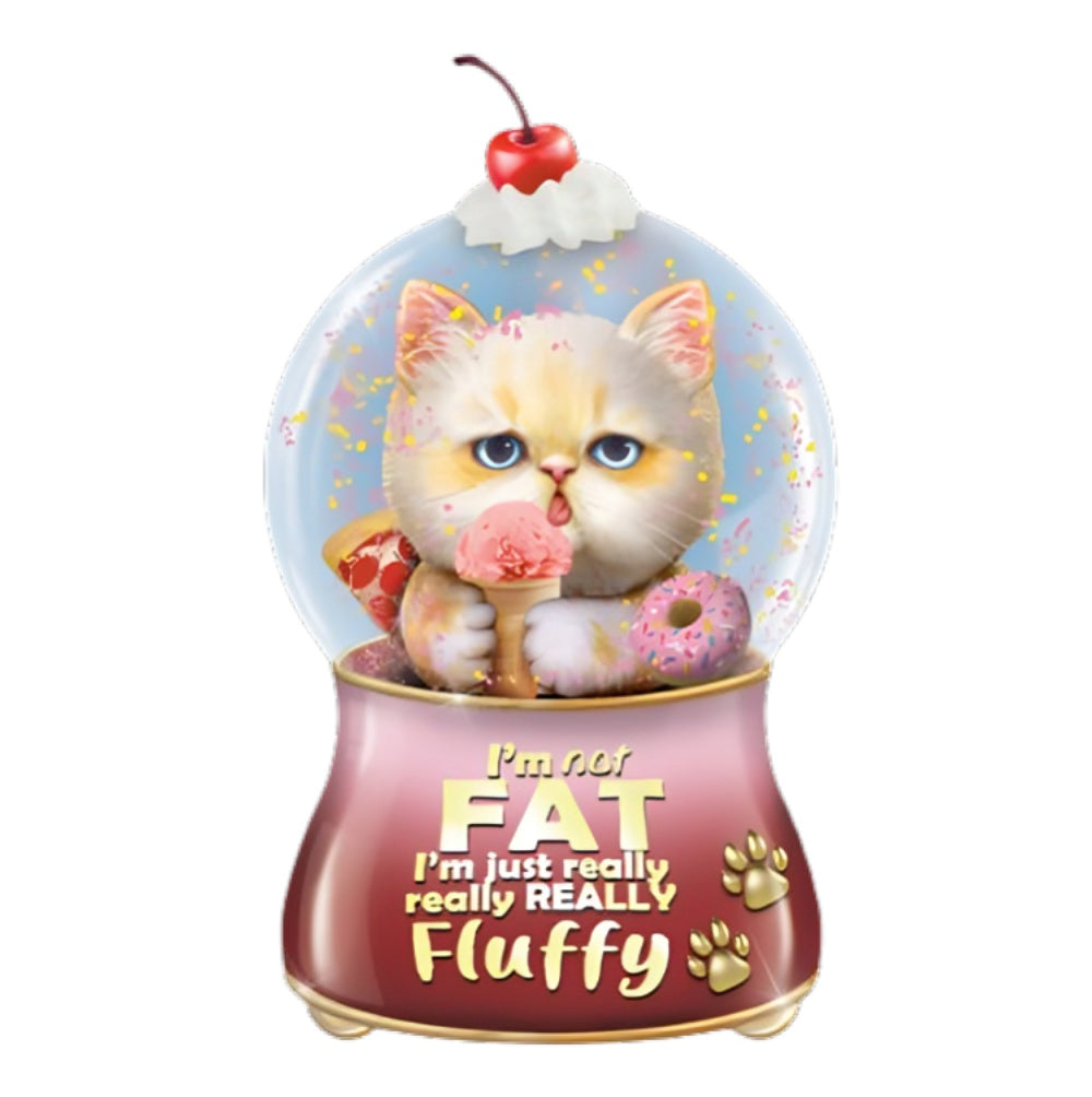 The Bradford Exchange Im Not Fat I Am Really Cats with Sass Glitter Globe Collection Issue #2 Cat Figurine with Sparkling Glitter Swirls by Kayomi Harai 4-inches