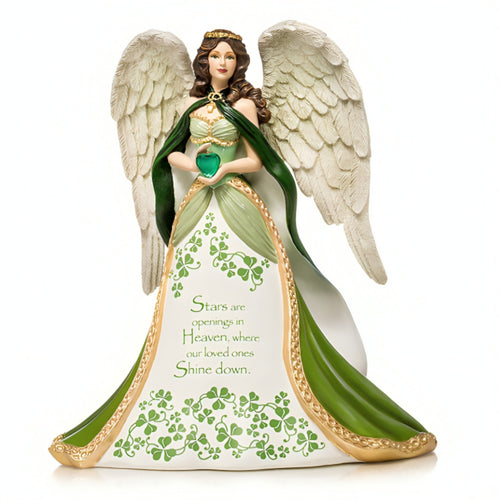 The Hamilton Collection Loves Shining Light Handcrafted and Glittery Wings Cherish Memories with Irish-Inspired Angels from Eternal Love Angels Figurine Collection Issue #2 by Thomas Kinkade 9-inches - RCE Global Solutions