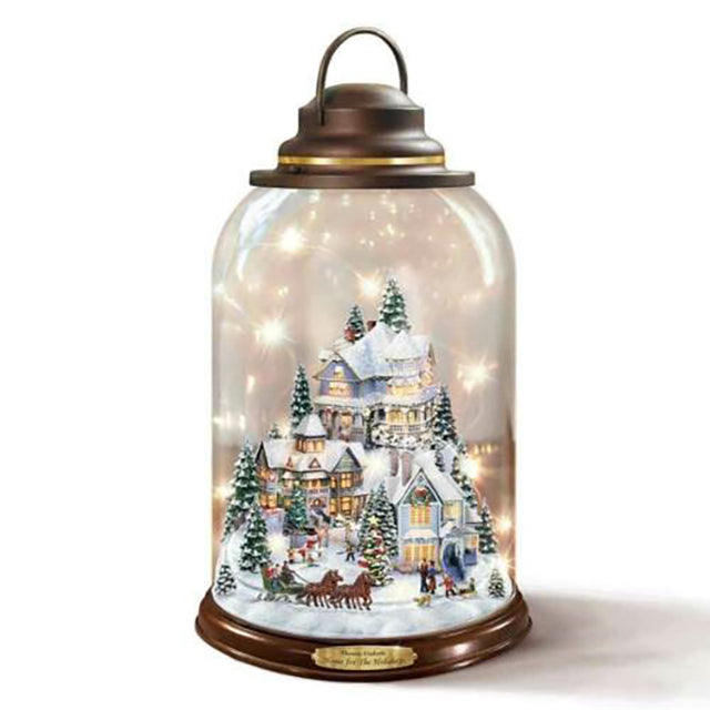 Thomas Kinkade Home for the Holidays 9-Inch Lighted Christmas Lantern by The Bradford Exchange - RCE Global Solutions