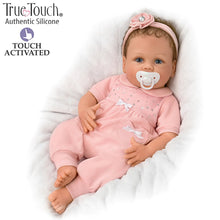 Load image into Gallery viewer, The Ashton-Drake Galleries Cooing Chloe Interactive Lifelike TrueTouch® Authentic Silicone Baby Girl Doll That Coos and Breathes  Weighted Fully Poseable by  Master Doll Artist Linda Murray 18&quot;-Inches - RCE Global Solutions
