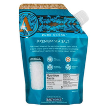 Load image into Gallery viewer, SaltWorks Premium Sea Salt, Coarse, Artisan Pour Spout Pouch, Pure Ocean, 16 Ounce
