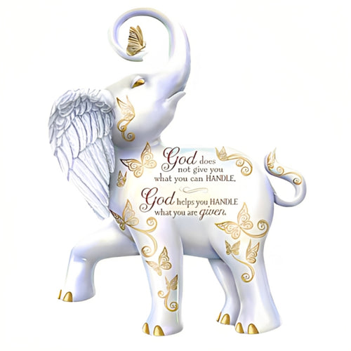 The Hamilton Collection Strength in Gods Help Elephant Figurine A Divine Tribute to Faith and Resilience Inspired by Natures Gentle Giant and Hand-Painted by Blake Jensen 6-inches