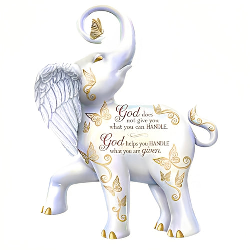 The Hamilton Collection Strength in Gods Help Elephant Figurine A Divine Tribute to Faith and Resilience Inspired by Natures Gentle Giant and Hand-Painted by Blake Jensen 6-inches - RCE Global Solutions