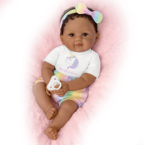 The Ashton-Drake Galleries So Truly Real One-of-a-Kind Ciara Deluxe Set Vinyl Baby Doll RealTouch® Vinyl, Hand-Rooted Hair, Magnetic Pacifier & Custom Outfit by Ping Lau 18-Inches - RCE Global Solutions