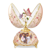 Load image into Gallery viewer, The Bradford Exchange Always My Sister Egg Music Box Heirloom Porcelain® with 22K-Gold Accents and 98 Faux Jewels Inspired by Peter Carl Faberge with Artwork by Sandra Kuck 6-inches - RCE Global Solutions
