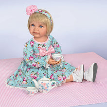 Load image into Gallery viewer, The Ashton-Drake Galleries So Truly Real Tea for Two Toddler Girl Doll Featuring A Finely Tailored Floral Ensemble and Comes with A 3-Piece Porcelain Tea Set and Picnic Blanket - RCE Global Solutions
