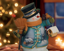 Load image into Gallery viewer, The Bradford Exchange Winter Wonderland Snowman Heirloom Classics Collection Issue #7 White Christmas Holiday Decoration Figurine by Thomas Kinkade 7-inches
