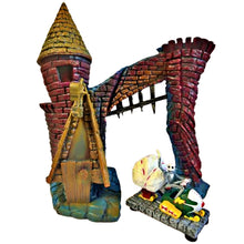 Load image into Gallery viewer, The Bradford Exchange Disney's Tim Burton’s The Nightmare Before Christmas Village Collection Issue #35 "Town Gate with Jack Snowmobile" Figurine Handcrafted &amp; Glows Under Black Light 7-Inches
