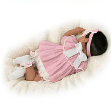 Load image into Gallery viewer, The Ashton-Drake Galleries Camila Lifelike Baby Doll In Custom Outfit RealTouch Vinyl Skin Weighted Cloth Body Hand-rooted Hair Poseable by Sherry Rawn 17-inches - RCE Global Solutions
