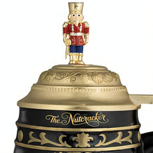 Load image into Gallery viewer, The Bradford Exchange The Nutcracker Porcelain Christmas Steinwith Sculpted Topper, Gold-Toned Lid, 24 oz Collectible Barware or Holiday Decor Handcrafted Heirloom Porcelain 8.25-inches
