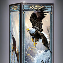 Load image into Gallery viewer, The Bradford Exchange Masters Of The Sky Rectangular Stained-Glass Eagle Art Lamp by Ted Blaylock 14-inches - RCE Global Solutions
