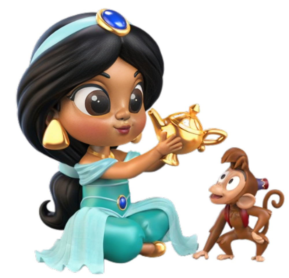 The Ashton-Drake Galleries Disney Princess Timeless Tales Tots Figure Collection Issue #3: Princess Jasmine Handcrafted & Hand-Painted Resin Figurine with Fabric Accents 4-Inches