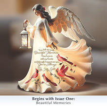 Load image into Gallery viewer, The Hamilton Collection Beautiful Memories Angel Figurine Memorial Decor with Illuminated Angel &amp; Lantern Cardinal Artwork Guiding Light &amp; Love Collection by Blake Jensen 7-Inches
