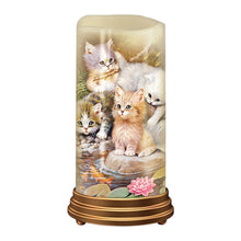 Load image into Gallery viewer, The Bradford Exchange Paw Prints On Your Heart Candle Set of 3 Flameless LED Candles with Kitten Art with Timer, Remote &amp; Stands Cat Lover Home Décor Gift by Jürgen Scholz 6-Inches - RCE Global Solutions
