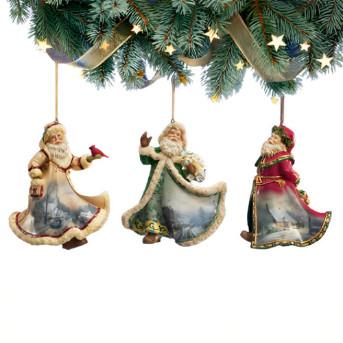 The Ashton-Drake Galleries Victorian Winter Scenes Santas Ornament Collection Issue #10 Painter of Light Artistry Christmas Decoration Set of 3 by Thomas Kinkade 12-inches - RCE Global Solutions