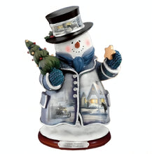 Load image into Gallery viewer, The Bradford Exchange Winter Wonderland Snowman Heirloom Classics Collection Issue #6 Holiday Gathering Christmas Decoration Figurine by Thomas Kinkade 7-inches

