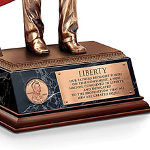 Load image into Gallery viewer, The Bradford Exchange Abraham Lincolns Gettysburg Address Standing Tall for Freedom Sculpture Collection A Tribute to American Freedom and Equality Handcrafted in Gallery-Quality Cold-Cast Bronze 6.75&quot; W x 9.5&quot; H - RCE Global Solutions
