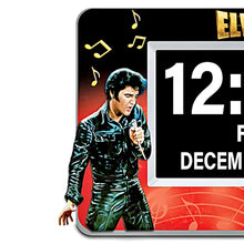 Load image into Gallery viewer, The Bradford Exchange Elvis Presley Digital Clock Full Disclosure Easy-Read Clock with 1.5-Inch Digits Artisan-Crafted Resin Frame with USB Port and Remote Control Features Iconic Portrait and Facsimile Autograph 9.5&quot; W x 7&quot; H
