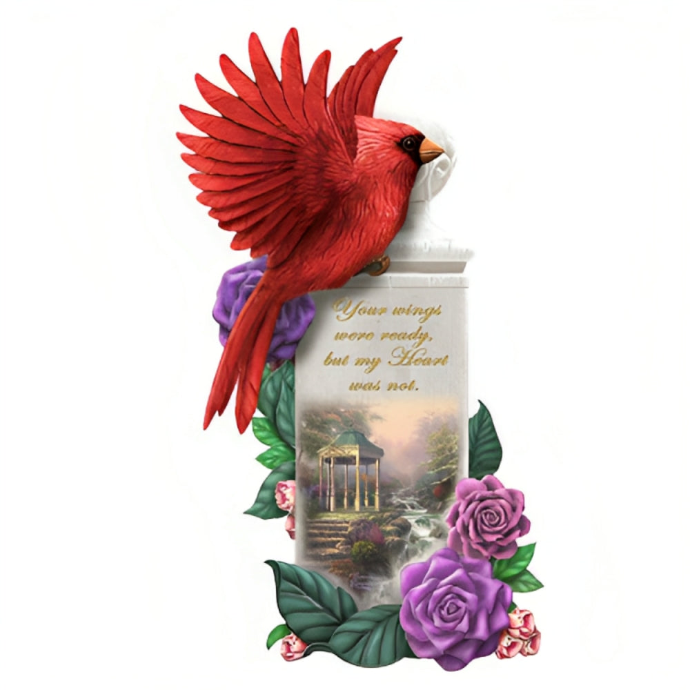 The Hamilton Collection A Love Forever in the Heart Cardinal Figurine Handcrafted Sculpted Keepsake with Sentiment and Glitter Accents A Heartwarming Tribute to Cherish Memories from Our Love Is Eternal Collection Issue #3 by Thomas Kinkade 5-inches - RCE Global Solutions