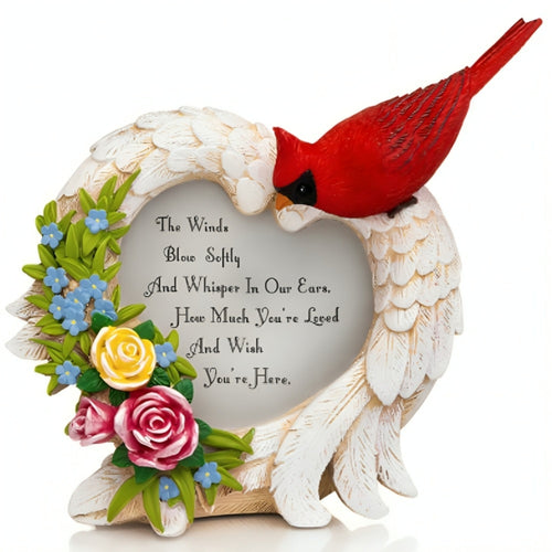 The Hamilton Collection On Angels Wings Figurine Issue #1: The Winds Blow Softly Cardinal Figurine with Heart-Shaped Angel Wings Handcrafted Bereavement Keepsake by Blake Jensen 5-inches - RCE Global Solutions