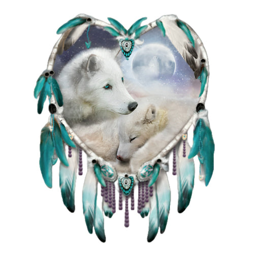 The Bradford Exchange True Hearts Dreamcatcher Collection Issue #2 Dream Guardian Sculptural Dreamcatcher Inspired by the Lifelong Bond of White Wolves